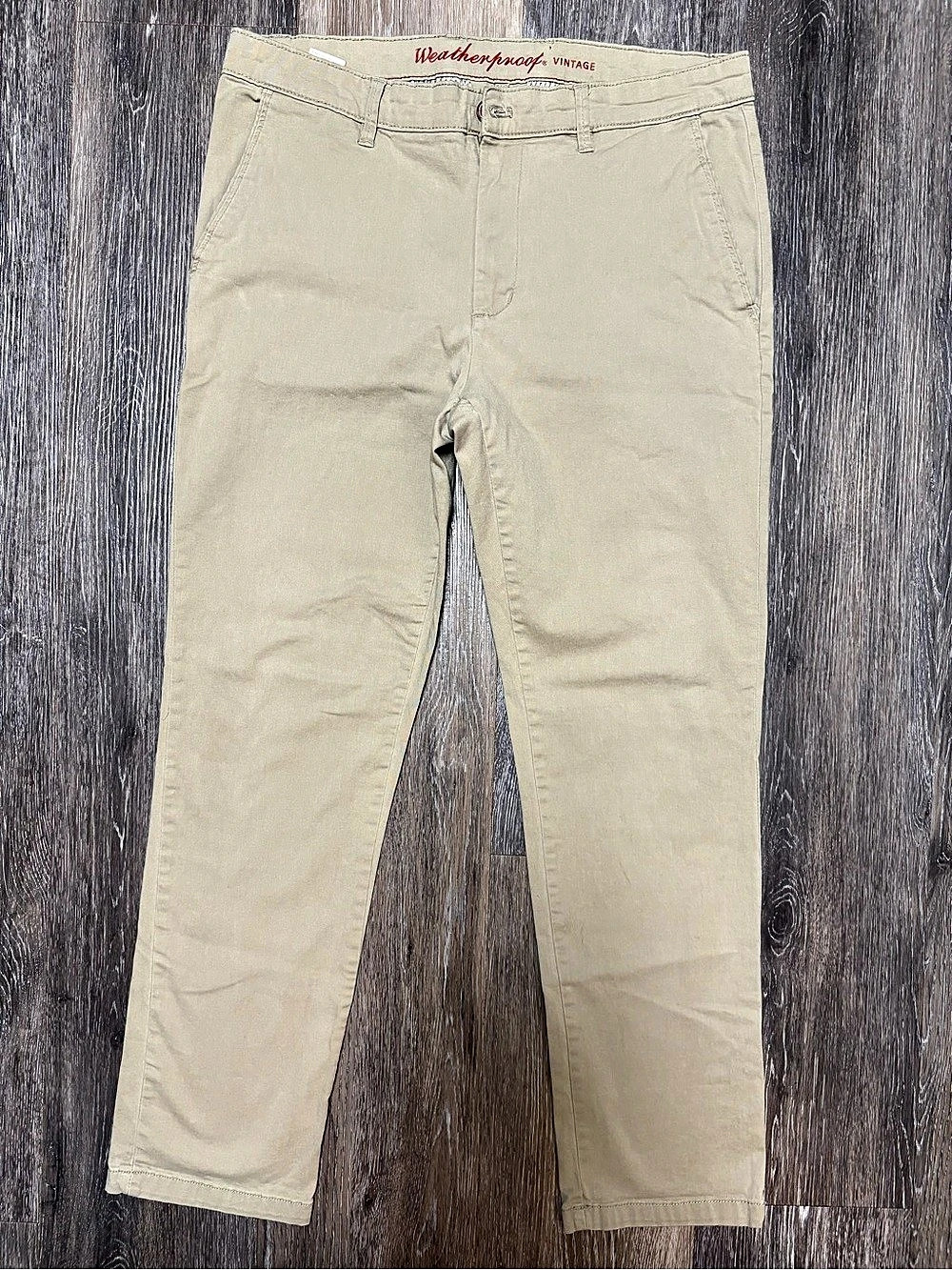 Weatherproof Vintage Men's Chinos Beige Waist 32 x 30 Casual Pants SHU#0144